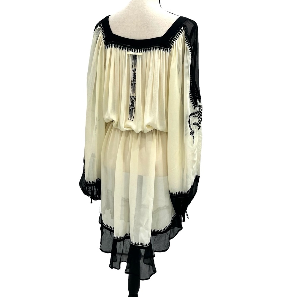 JEAN PAUL GAULTIER SILK CREAM & BLACK EMBROIDERED INSPIRED BY UKRAINE DRESS - Picture 4 of 16